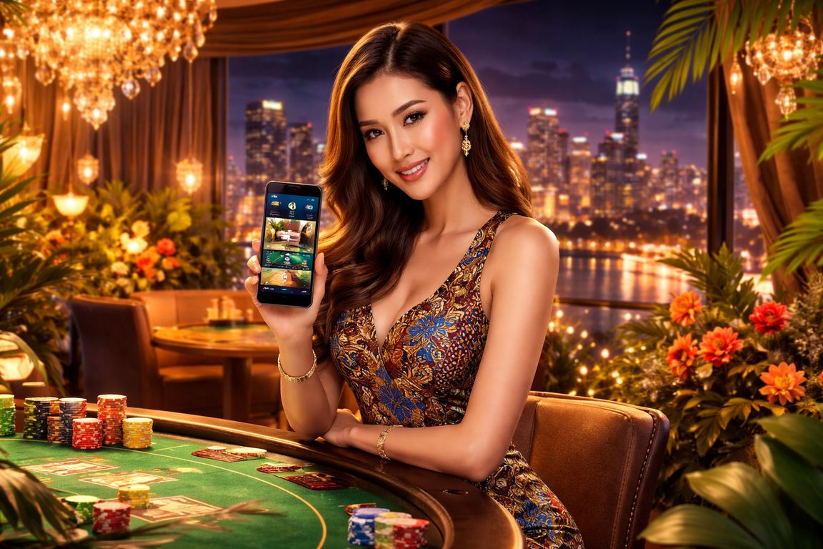 Permainan baccarat dan kad bergaya batik di Seremban oleh pemain tempatan Malaysia